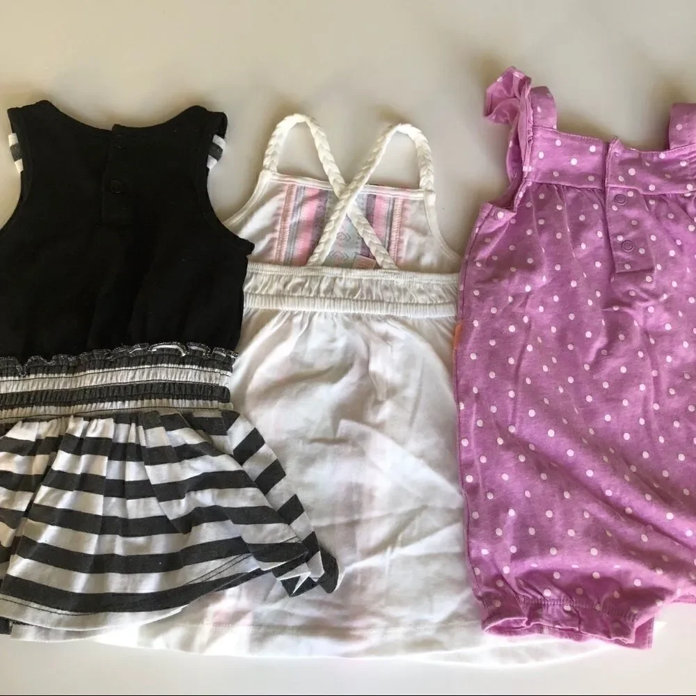 🎃SET OF 3 COTTON 12 MONTH DRESSES